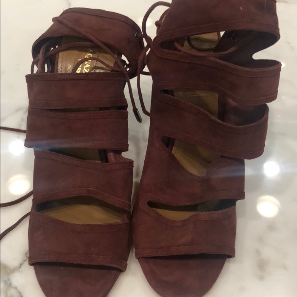 Aquazzura Sloan cutout suede sandals